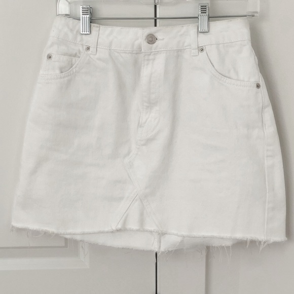 white denim skirt topshop